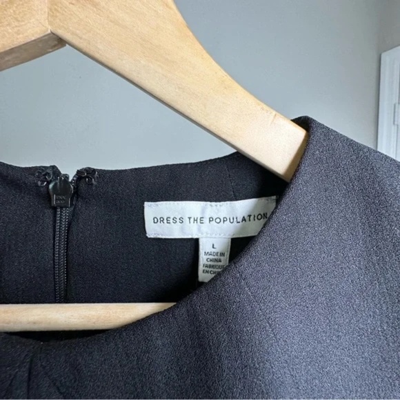 Dress the population Lainey Black Sheath Midi Dress - Picture 13 of 15